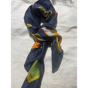VINTAGE RENE CHANTAL Art‎ Deco Print Silk Scarf